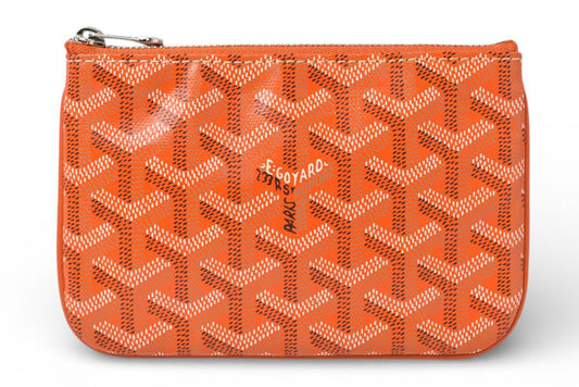 ゴヤール コインケース/マルチカードケース GOYARD セナ ミニ ポーチ/SENAT2MINTY07CL07P オレンジ 未使用【中古】