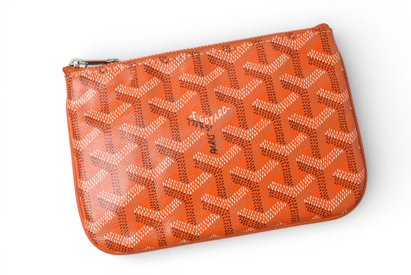 ゴヤール コインケース/マルチカードケース GOYARD セナ ミニ ポーチ/SENAT2MINTY07CL07P オレンジ 未使用【中古】