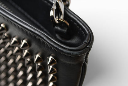 クリスチャンルブタン クラッチバッグ/ショルダーバッグ Christian louboutin Loubiclutch カーフ/スパイク ブラック/ガンメタル 1165013【中古】