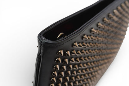 クリスチャンルブタン クラッチバッグ/ショルダーバッグ Christian louboutin Loubiclutch カーフ/スパイク ブラック/ガンメタル 1165013【中古】