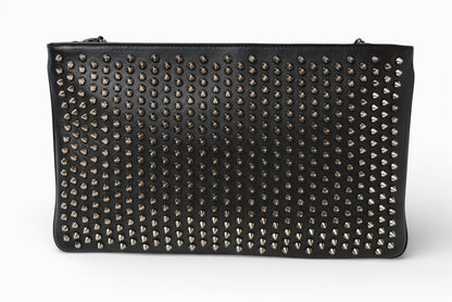 クリスチャンルブタン クラッチバッグ/ショルダーバッグ Christian louboutin Loubiclutch カーフ/スパイク ブラック/ガンメタル 1165013【中古】