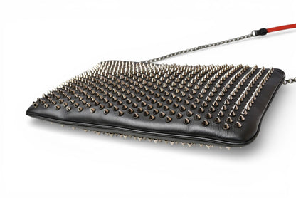 クリスチャンルブタン クラッチバッグ/ショルダーバッグ Christian louboutin Loubiclutch カーフ/スパイク ブラック/ガンメタル 1165013【中古】