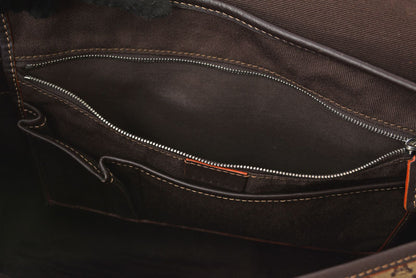 セリーヌ ショルダーバッグ CELINE マカダム柄 メッセンジャーバッグ A4対応 ブラウン/ベージュ【中古】