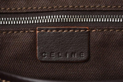 セリーヌ ショルダーバッグ CELINE マカダム柄 メッセンジャーバッグ A4対応 ブラウン/ベージュ【中古】