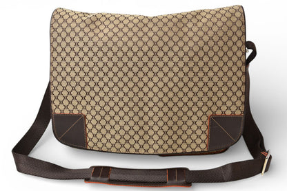 セリーヌ ショルダーバッグ CELINE マカダム柄 メッセンジャーバッグ A4対応 ブラウン/ベージュ【中古】
