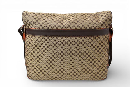 セリーヌ ショルダーバッグ CELINE マカダム柄 メッセンジャーバッグ A4対応 ブラウン/ベージュ【中古】