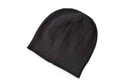 エルメス ニット帽 HERMES ニットキャップ/ビーニー カシミヤ ブラック Hロゴ サイズM【中古】