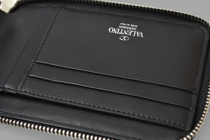 ヴァレンティノ 財布 VALENTINO 折財布 バレンチノ 二つ折り VLTN ロゴ Y2P0P90 ネックホルダー ブラック メンズ/レディース【中古】