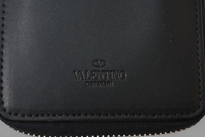 ヴァレンティノ 財布 VALENTINO 折財布 バレンチノ 二つ折り VLTN ロゴ Y2P0P90 ネックホルダー ブラック メンズ/レディース【中古】
