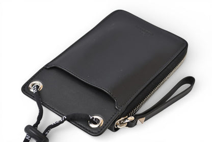 ヴァレンティノ 財布 VALENTINO 折財布 バレンチノ 二つ折り VLTN ロゴ Y2P0P90 ネックホルダー ブラック メンズ/レディース【中古】