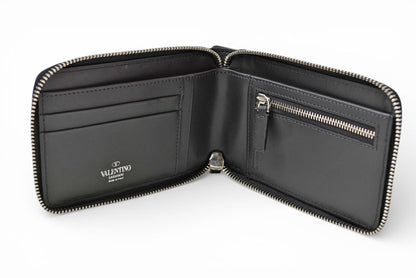ヴァレンティノ 財布 VALENTINO 折財布 バレンチノ 二つ折り VLTN ロゴ Y2P0P90 ネックホルダー ブラック メンズ/レディース【中古】