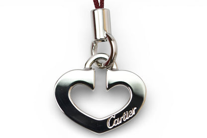 カルティエ キーホルダー/チャーム Cartier Cハートチャーム シルバー 未使用【中古】
