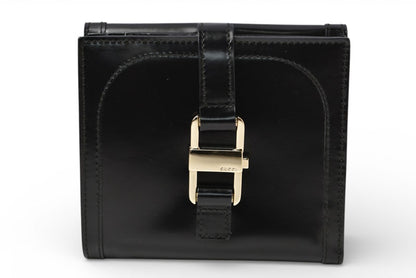 グッチ 財布 未使用 GUCCI ヴィンテージ 折財布 035.3731 エナメル ブラック【中古】