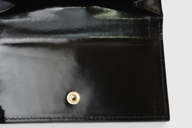 グッチ 財布 未使用 GUCCI ヴィンテージ 折財布 035.3731 エナメル ブラック【中古】