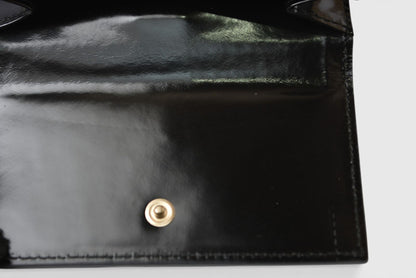 グッチ 財布 未使用 GUCCI ヴィンテージ 折財布 035.3731 エナメル ブラック【中古】