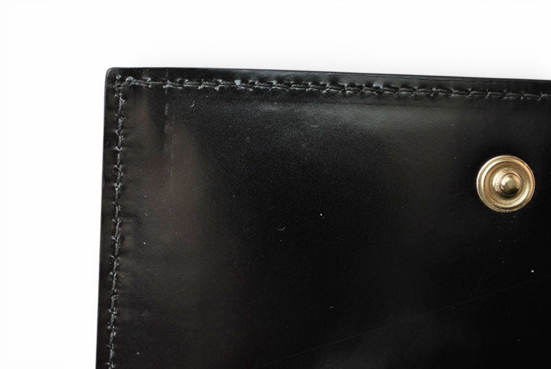 グッチ 財布 未使用 GUCCI ヴィンテージ 折財布 035.3731 エナメル ブラック【中古】