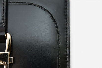 グッチ 財布 未使用 GUCCI ヴィンテージ 折財布 035.3731 エナメル ブラック【中古】