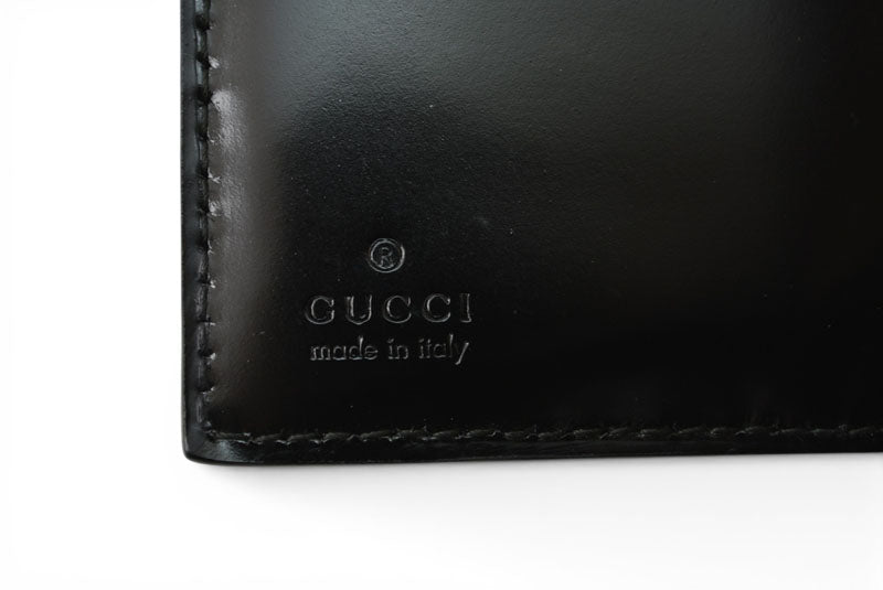 グッチ 財布 未使用 GUCCI ヴィンテージ 折財布 035.3731 エナメル ブラック【中古】