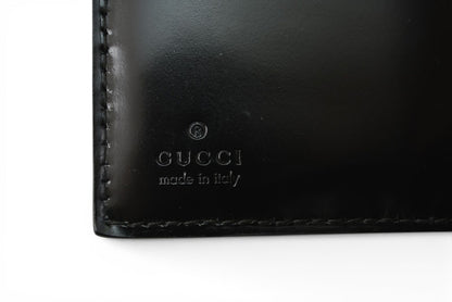 グッチ 財布 未使用 GUCCI ヴィンテージ 折財布 035.3731 エナメル ブラック【中古】