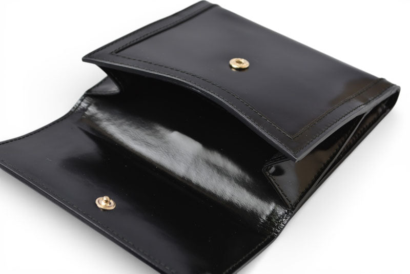 グッチ 財布 未使用 GUCCI ヴィンテージ 折財布 035.3731 エナメル ブラック【中古】