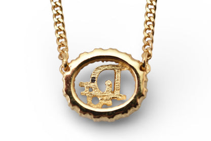 クリスチャンディオール ネックレス ヴィンテージ Christian Dior ロゴ/ラインストーン ゴールド【中古】