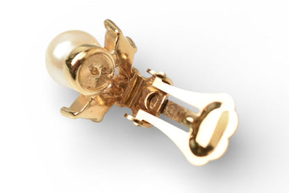 クリスチャンディオール イヤリング Christian Dior ヴィンテージ アクセサリー パールモチーフ/ラインストーン ゴールド【中古】