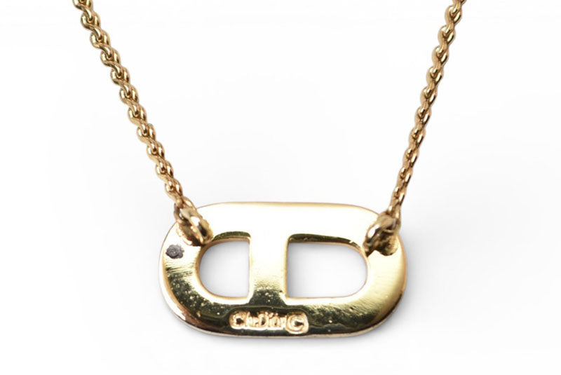 クリスチャンディオール ネックレス ヴィンテージ Christian Dior CDロゴ/ラインストーン ゴールド【中古】