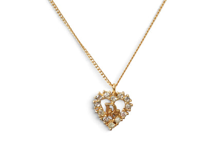 クリスチャンディオール ネックレス ヴィンテージ Christian Dior ロゴ/ハート ゴールド【中古】