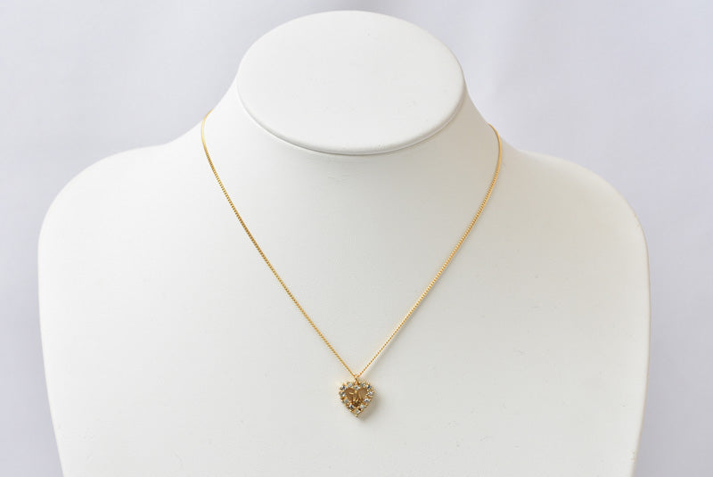 クリスチャンディオール ネックレス ヴィンテージ Christian Dior ロゴ/ハート ゴールド【中古】