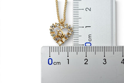 クリスチャンディオール ネックレス ヴィンテージ Christian Dior ロゴ/ハート ゴールド【中古】
