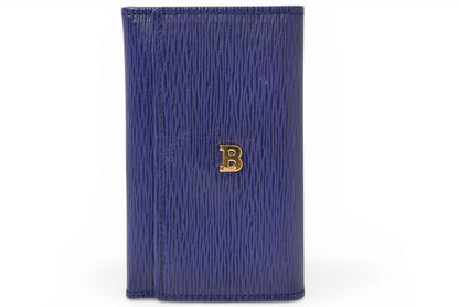 【中古】 バリー キーケース 4連 BALLY レザー ブルー 青 ネイビー系 シルバー金具 レディース メンズ ユニセックス 鍵 カギ ケース スリム コンパクト ブランド 希少 ギフト プレゼント