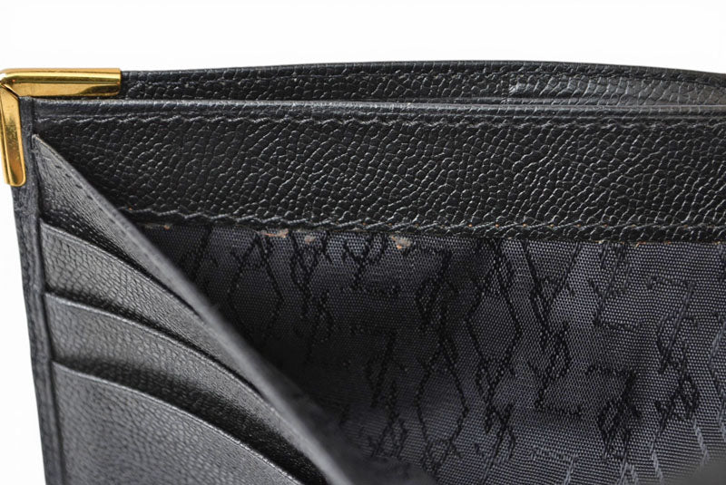 サンローランパリ 財布/折財布 SAINT LAURENT PARIS ヴィンテージ 二つ折財布 YSL ブラック【中古】