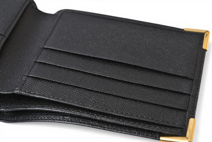 サンローランパリ 財布/折財布 SAINT LAURENT PARIS ヴィンテージ 二つ折財布 YSL ブラック【中古】