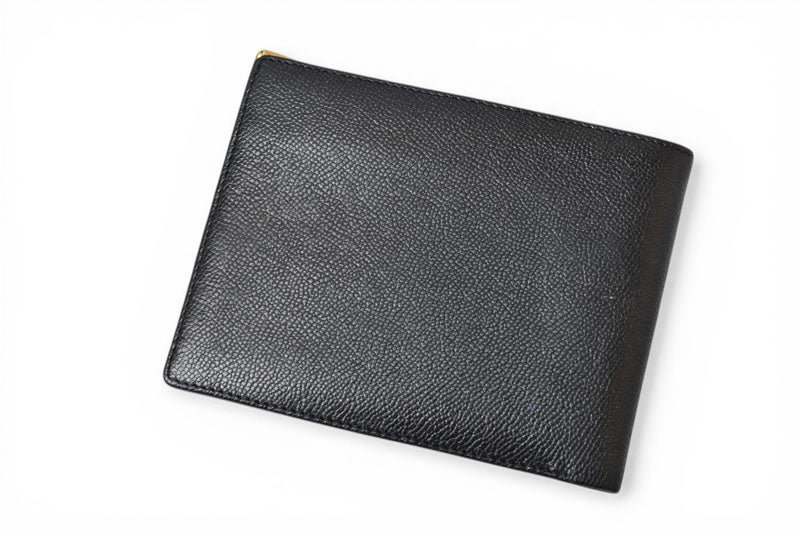 サンローランパリ 財布/折財布 SAINT LAURENT PARIS ヴィンテージ 二つ折財布 YSL ブラック【中古】