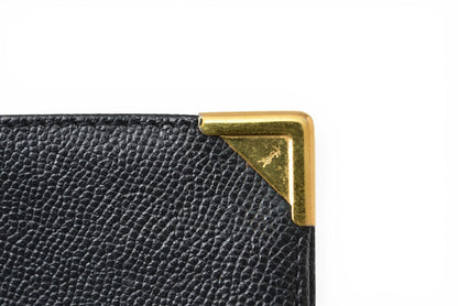 サンローランパリ 財布/折財布 SAINT LAURENT PARIS ヴィンテージ 二つ折財布 YSL ブラック【中古】