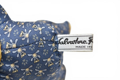 サルヴァトーレフェラガモ チャーム テディベア/クマ Salvatore Ferragamo ブルー/イエロー【中古】
