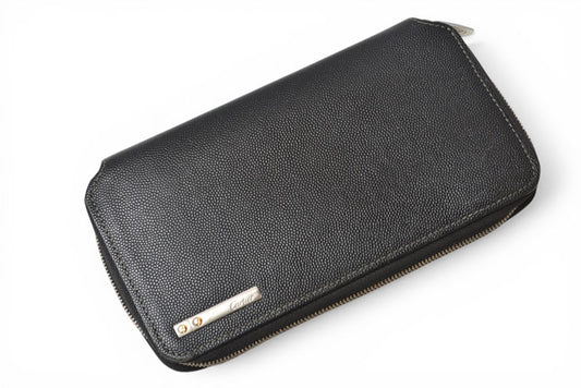 カルティエ 財布 メンズ Cartier 長財布 レザー サントス ブラック【中古】