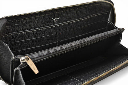 カルティエ 財布 メンズ Cartier 長財布 レザー サントス ブラック【中古】