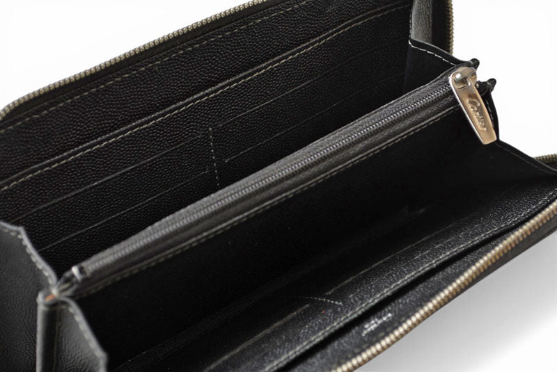 カルティエ 財布 メンズ Cartier 長財布 レザー サントス ブラック【中古】