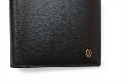 カルティエ 財布 メンズ Cartier 長財布 レザー パシャ ブラック/シルバー メンズ/レディース【中古】