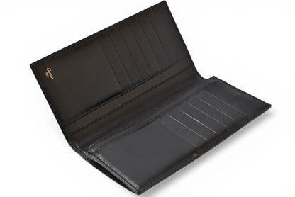 カルティエ 財布 メンズ Cartier 長財布 レザー パシャ ブラック/シルバー メンズ/レディース【中古】