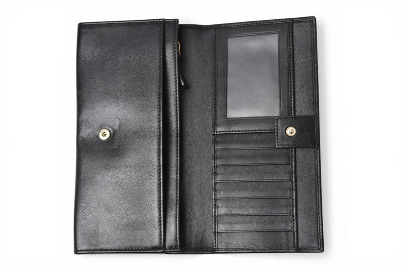 ブルガリ 財布 BVLGARI ブルガリ・ブルガリ レザー ブラック ゴールド金具 33625 【中古】