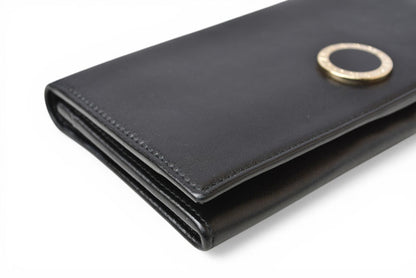 ブルガリ 財布 BVLGARI ブルガリ・ブルガリ レザー ブラック ゴールド金具 33625 【中古】