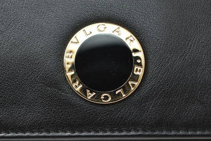 ブルガリ 財布 BVLGARI ブルガリ・ブルガリ レザー ブラック ゴールド金具 33625 【中古】