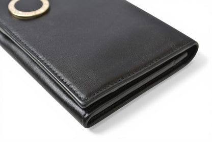 ブルガリ 財布 BVLGARI ブルガリ・ブルガリ レザー ブラック ゴールド金具 33625 【中古】