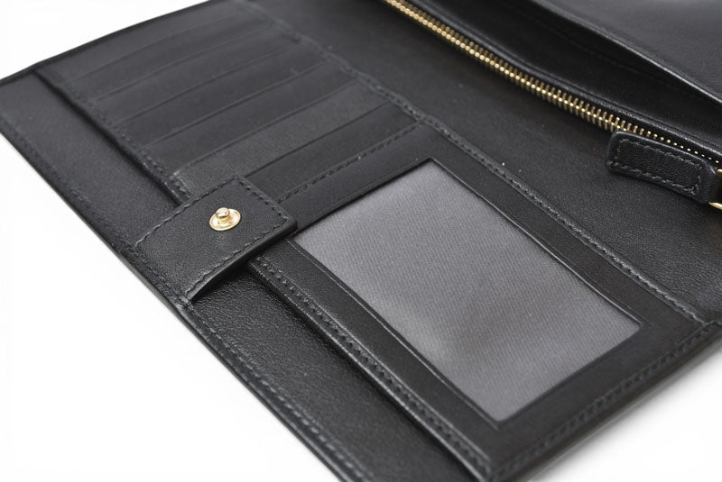 ブルガリ 財布 BVLGARI ブルガリ・ブルガリ レザー ブラック ゴールド金具 33625 【中古】