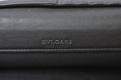ブルガリ 財布 BVLGARI ブルガリ・ブルガリ レザー ブラック ゴールド金具 33625 【中古】