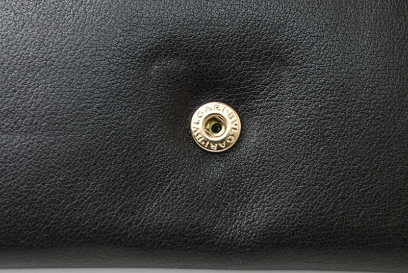 ブルガリ 財布 BVLGARI ブルガリ・ブルガリ レザー ブラック ゴールド金具 33625 【中古】