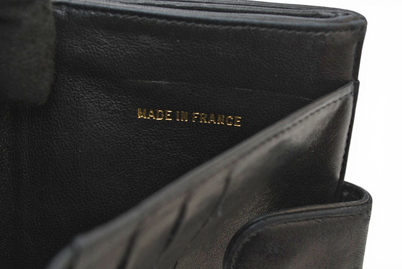 シャネル 財布/二つ折 CHANEL 折財布 ココマーク ブラック【中古】