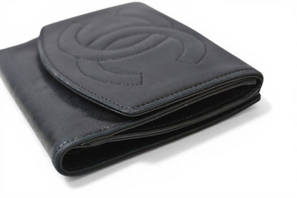 シャネル 財布/二つ折 CHANEL 折財布 ココマーク ブラック【中古】